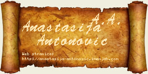 Anastasija Antonović vizit kartica
